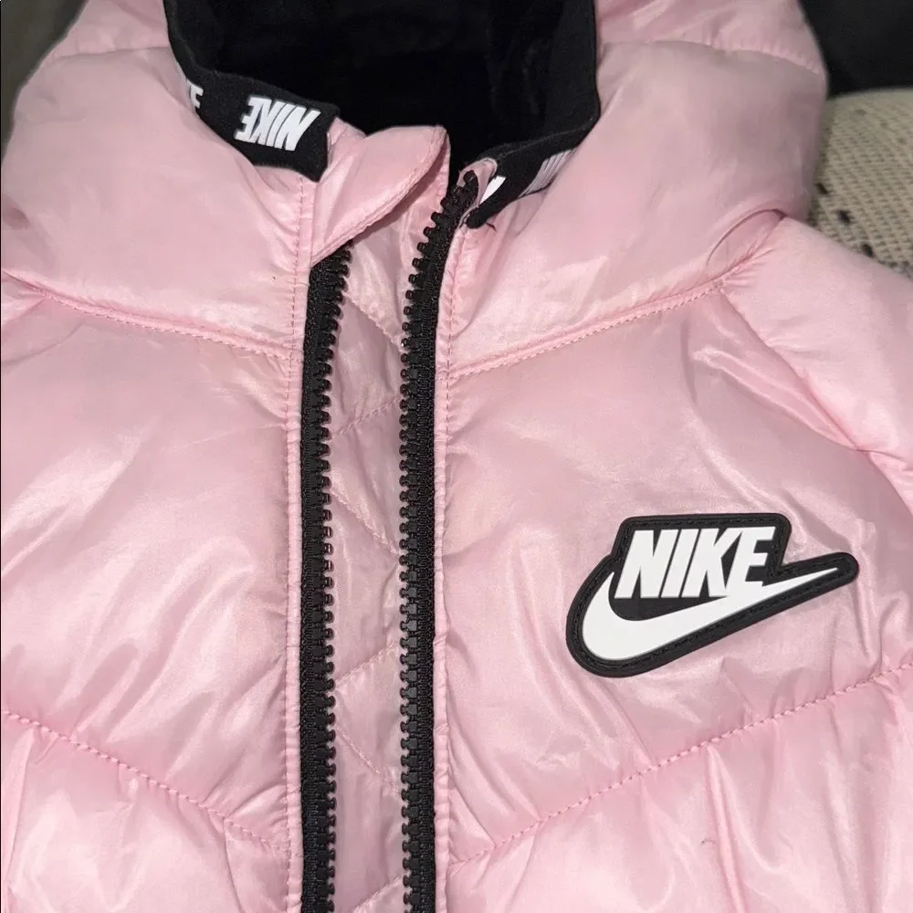 Nike Light Pink Puffer Hooded Jacket